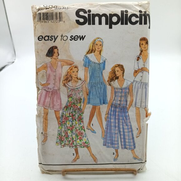UNCUT Simplicity 7884 Vintage Sewing Pattern Size LG-XL Womens Dresses & Romper - Picture 1 of 2